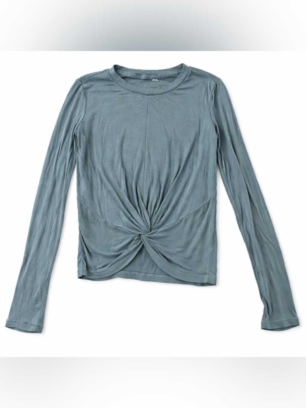 Athleta Girl Modal Twist Top Medium 8 10 Sage Green Thumbholes